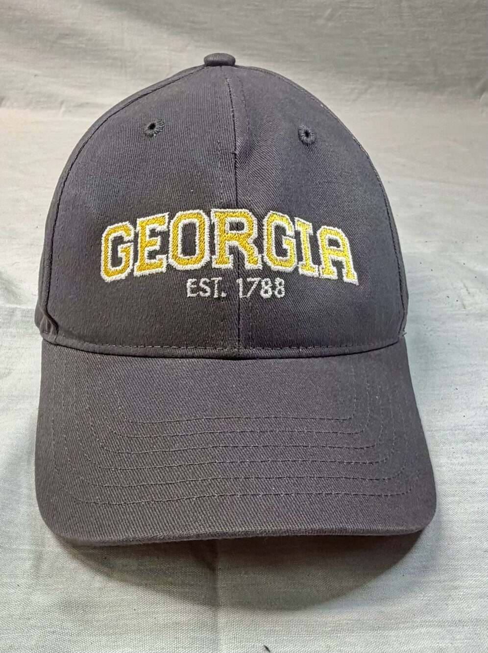 BIG Brand Georgia Est. 1788 Slate Grey Embroidered Baseball Cap